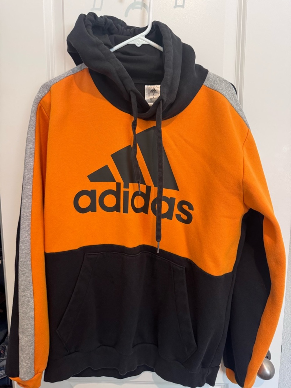 adidas Men’s Orange & Black Hoodie Sweatshirt
